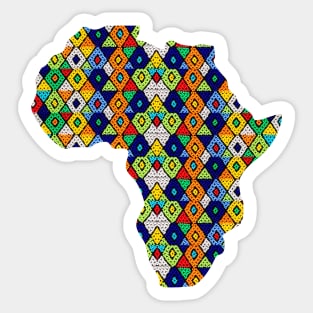 Zulu Beads in Shape of Africa Sticker